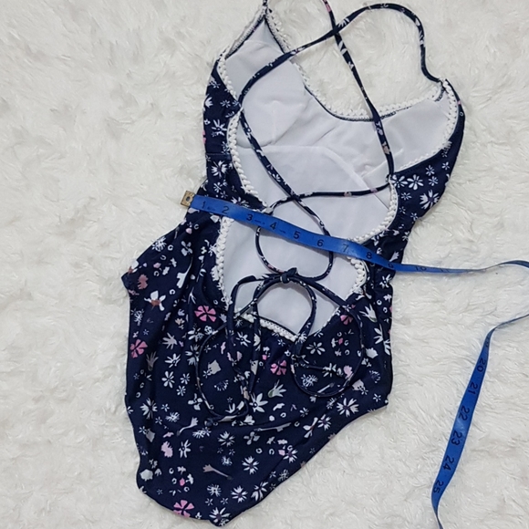 🌴 ONE PIECE SWIMSUIT BODYSUIT FLORAL CROCHETTE - Picture 4 of 8